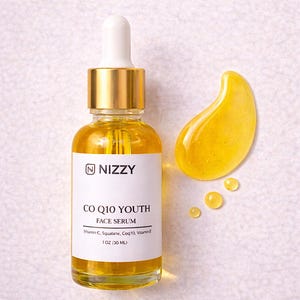 Vitamin C Face Serum with CoQ10 & Squalane – Lightweight Antioxidant Facial Oil, Vegan Glow Serum image 2