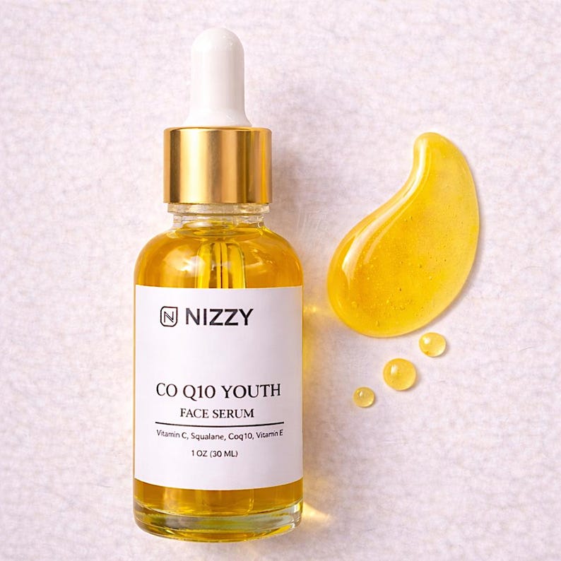 Vitamin C Face Serum with CoQ10 & Squalane – Lightweight Antioxidant Facial Oil, Vegan Glow Serum image 2