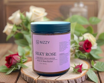 Natural Rose Body Butter, Moisturizing Hand Body Butter, Rose Body Cream, Natural Moisturizer, Natural Skincare, Zero Waste Skincare, 8 oz