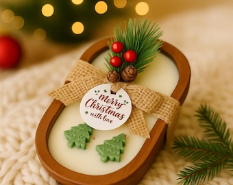 Christmas Tree Candle – Cedarwood Holiday Scent, Winter Home Decor, Christmas Gift