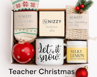 Teacher Christmas Gift Box – Holiday Spa Set for Her, Cozy Winter Self-Care, Employee Gift