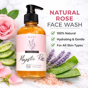 Nettoyant visage à la rose | Nettoyant naturel végétalien pour le visage | Nettoyant doux au pH équilibré pour peau sensible image 2