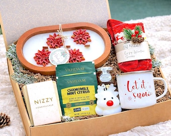 Corporate Gift Boxes Employee Appreciation | Bulk Client Thank You Sets | Holiday Spa Gift Basket, Candles for Team | Personalized Box