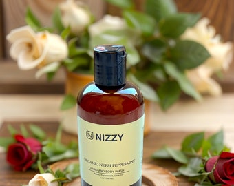 Organic Neem Hand Body Wash, Sulfate Free Wash, Organic Body Wash for Him, Natural Skincare, Vegan Products, Moisturizing Body Wash