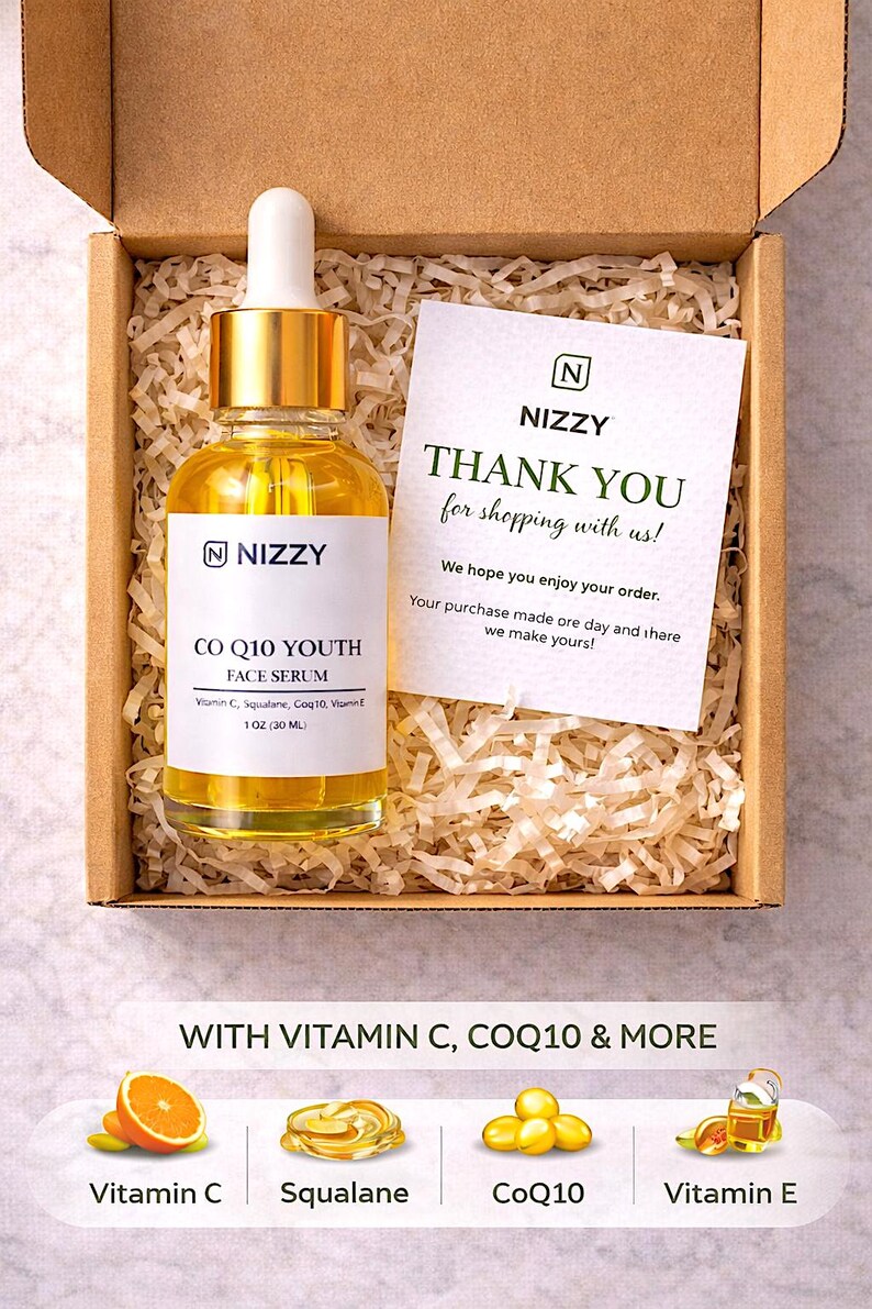 Vitamin C Face Serum with CoQ10 & Squalane – Lightweight Antioxidant Facial Oil, Vegan Glow Serum image 7