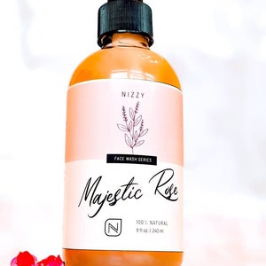 Natural Rose Face Wash, Gentle Vegan Facial Cleanser