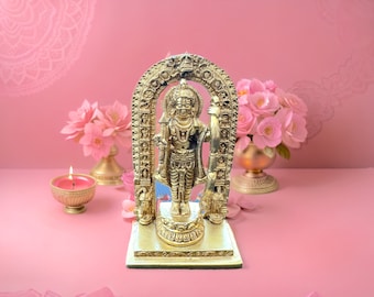 Ram Lalla Ayodhya Statue, Ram Idol Brass, Ram Murti, Ram Figurine, Handcrafted, Hindu Puja Decor, Diwali Puja, Ship from US