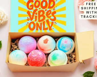 Natural Bath Bomb Gift Set: Vegan Spa Box