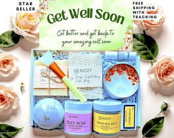 Get Well Soon Gift for Her – Care Package for Friend, Self Care Box, Recovery Gift, Comfort Spa Set, Healing Gift for Women