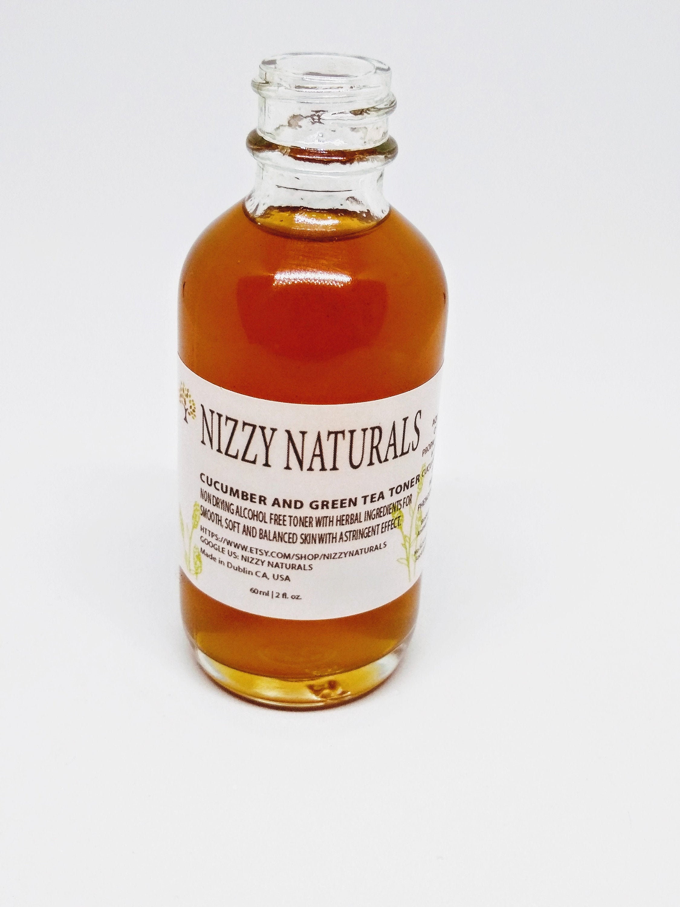 Green Tea Toner for Oily Skin, Organic Face Toner, Natural Cucumber