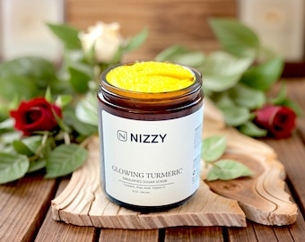 Turmeric/Lavender Sugar Scrub, Kojic Acid Sugar Scrub, Brightening Sugar Scrub, Exfoliating Scrub, Body Scrub, Handmade, Emulsified Scrub