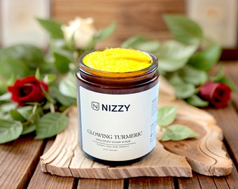 Turmeric Sugar Scrub, Kojic Acid Sugar Scrub, Brightening Sugar Scrub, Exfoliating Scrub, Body Scrub, Handmade Scrub, Emulsified Sugar Scrub