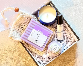 Lavender Gift Box for Women, Spa Gift Box, Gift Box for Her, Gift Box for Mother, Gift Box Kit, Gift Box for Mom, Relaxation Gift Basket