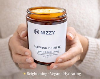 Turmeric Niacinamide Body Lotion | Brightening Kojic Acid Vegan Moisturizer | Glowing Hydrated Skin