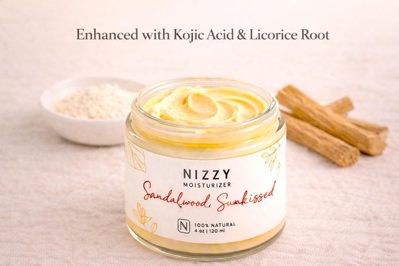Turmeric and Niacinamide Brightening Face Cream – Kojic Acid, Licorice, Daily Moisturizer, Natural Skincare image 4
