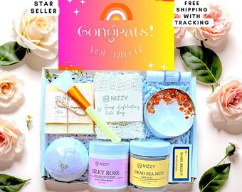 Congrats You Did It Spa Gift Box – Graduation Gift for Her, Self Care Box for Grads, Class of 2025, College Grad Gift, Relaxation Gift Set