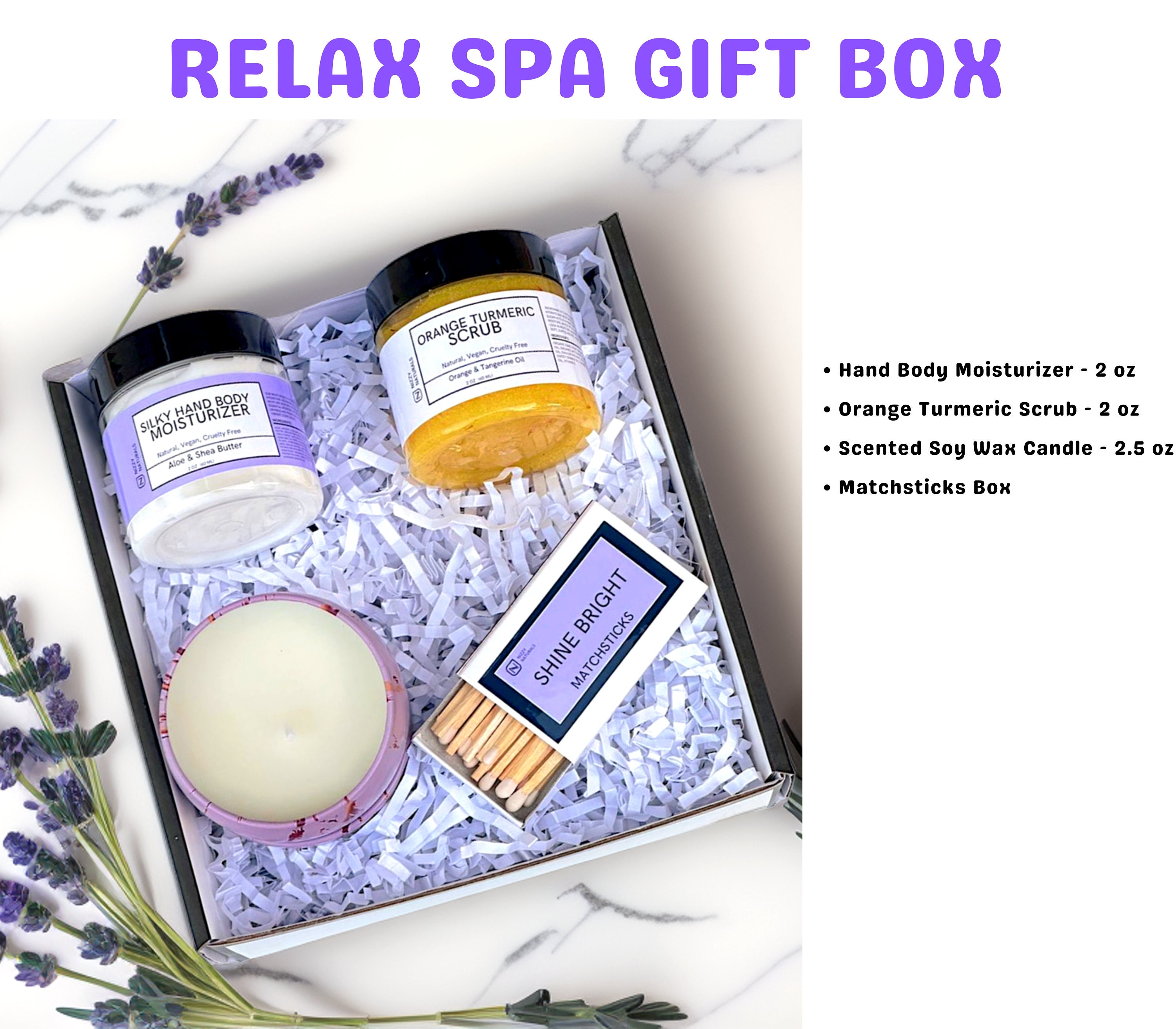 Natural Spa Gift Basket - Relax & Renew - Organic Self Care Items