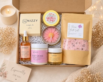 Mother's Day Spa Gift Box – Self Care Relaxation Set with Candle, Bath Salts, Serum