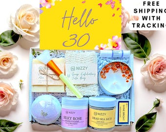 30th Birthday Gift for Her – Spa Gift Box – Self Care Package for Wife, Sister, Friend – Personalized Relaxation Gift – NIZZY Naturals