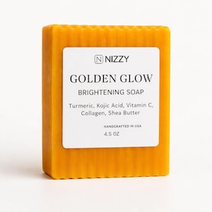 Turmeric Kojic Acid Soap Bar – Natural Glow Face & Body Cleanser, Vitamin C Soap, Orange Essential Oil