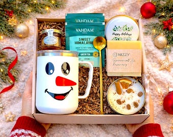 Cozy Christmas Gift Box for Her, Winter Hygge Spa Basket, Holiday Self Care Package for Women, Handmade Natural Relaxation Kit