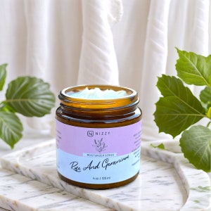 ROSE FACE CREAM, Hydrating Facial Cream, Natural Face Moisturizer, Moisturizer for Dry Skin, Natural Skincare, Zero Waste Skincare