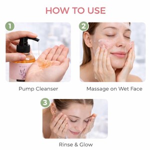 Nettoyant visage à la rose | Nettoyant naturel végétalien pour le visage | Nettoyant doux au pH équilibré pour peau sensible image 6