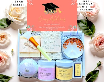 Graduation Spa Gift Box for Her – Spa Gift Set, Self Care Package, College Grad Gift, Class of 2025, Relaxation Gift for Women