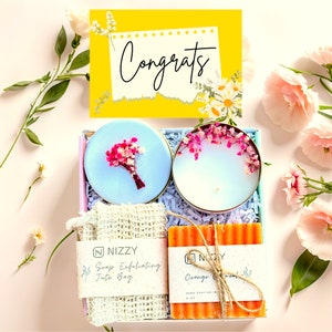 Graduation Spa Gift Box: Natural Soap, Soy Candle & More