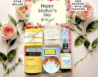 Mother’s Day Spa Gift Box – Natural Self-Care Package for Mom, Handmade Skincare Set, Relaxation Gift, Pamper Box for Her