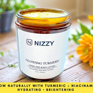 Turmeric Niacinamide Body Lotion, Brightening Natural Moisturizer, Hydrating Collagen Booster, Vegan Skincare Gift, Glowing Skin Moisturizer