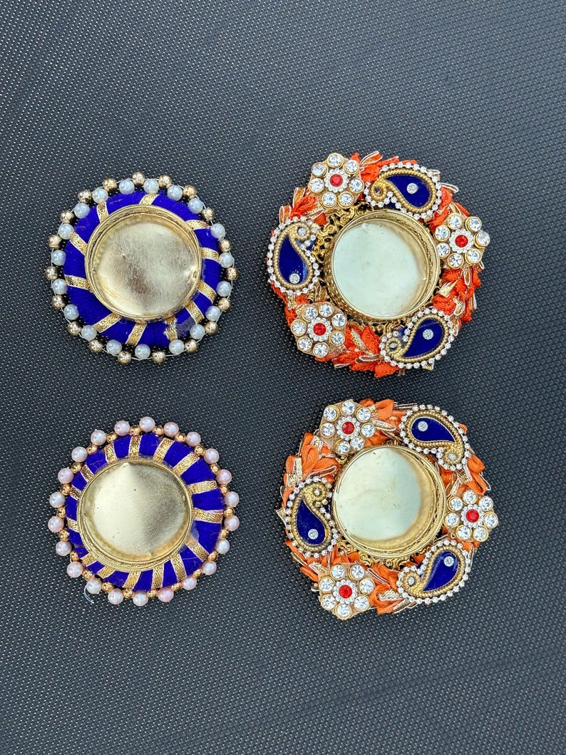 Decorative Tealight Candle Holder Set, Diwali Decoration, Pooja