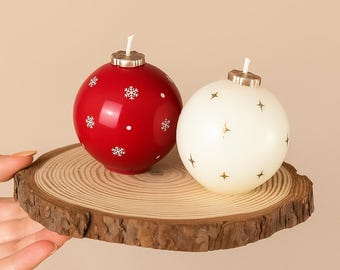 Christmas Ornament Candle Gift – Holiday Scented Candle, Stocking Stuffer, Winter Home Decor