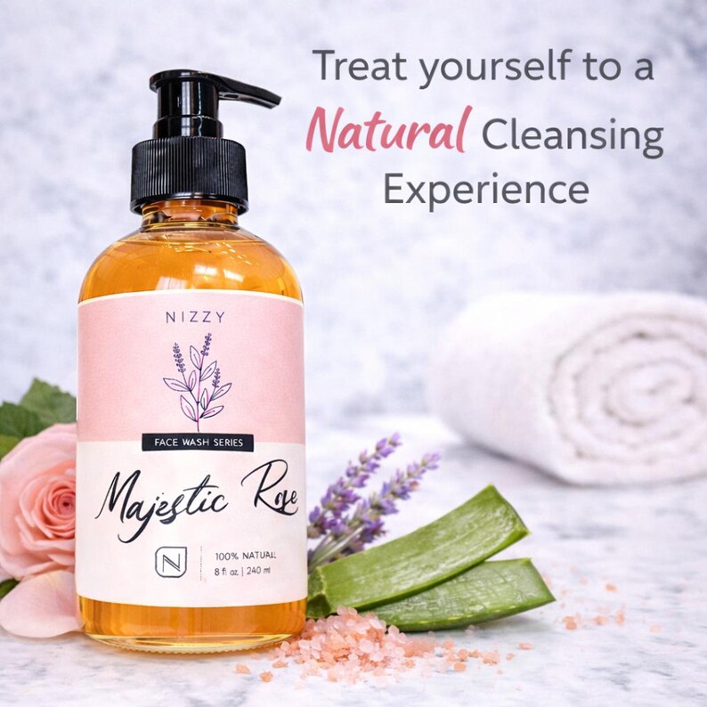 Nettoyant visage à la rose | Nettoyant naturel végétalien pour le visage | Nettoyant doux au pH équilibré pour peau sensible image 8