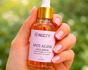 Saffron Rosehip Face Serum - Natural Vegan Nourishing Oil for Hydrated Supple Skin, Calming Moisturizer