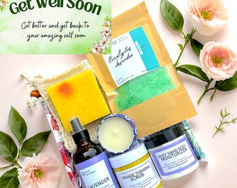 Get Well Care Package, Send a Gift, Thinking of You, Surgery Recovery, Friendship Gift Box, Natural Spa Gift Box