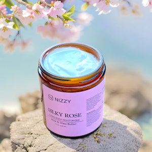 Bulk Natural Rose Body Moisturizer, Moisturizing Rose Body Cream, Natural Moisturizer, Natural Skincare, Zero Waste Skincare, 8 oz