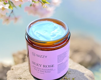 Bulk Natural Rose Body Moisturizer, Moisturizing Rose Body Cream, Natural Moisturizer, Natural Skincare, Zero Waste Skincare, 8 oz