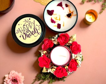 DIWALI GIFT, Diwali Party Favors, Diwali Lantern, Scented Soy Wax Candle, Meaningful Diwali Gift Set