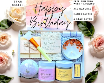 Birthday Spa Gift Box for Her – Self Care Package, Handmade Skincare Set, Gift for Sister, Best Friend, Pamper Box, Relaxation Gift