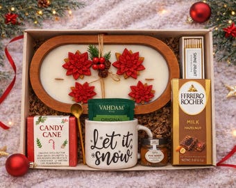 Cozy Winter Gift Box for Her, Hygge Holiday Self Care Spa Basket, Christmas Gift Hamper for Women, Appreciation Present, X-Mas Gift for Mom