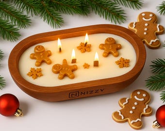 Gingerbread Dough Bowl Candle – Rustic Christmas Candle, Holiday Decor, Cozy Winter Gift for Her