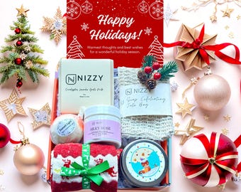 Cozy Winter Spa Gift Box for Her, Holiday Self Care Package, Relaxing Christmas Gift