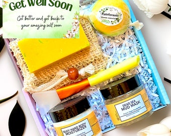 Get Well Soon Gift Basket, Natural Spa Gift Box,  Post Surgery Care Package, Wellness Gift, Healing Gift Box