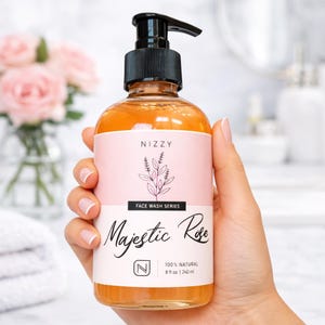 Nettoyant visage à la rose | Nettoyant naturel végétalien pour le visage | Nettoyant doux au pH équilibré pour peau sensible image 1