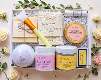 Self Care Vegan Spa Gift Box – Relaxation Gift Set, Birthday Box, Natural Soap, Handcrafted Candle