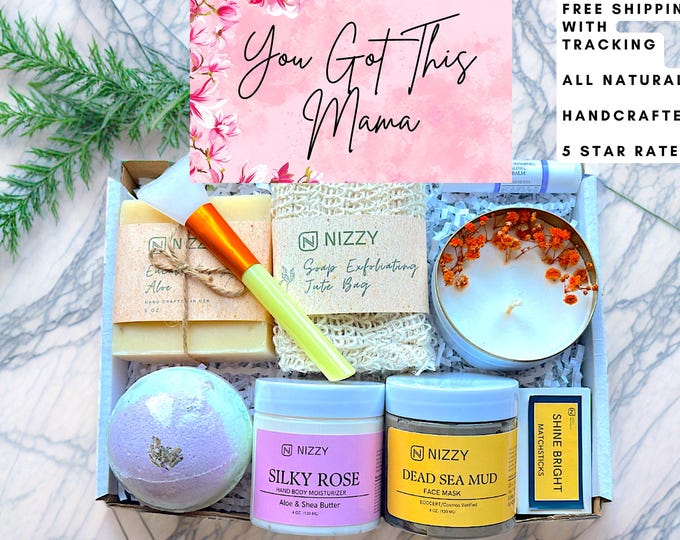 Featured listing image: New Mom Gift Box, Expecting Mom Gift, New Mom Care Package, Pregnancy Gift Box, Luxury Spa Gift Set, Postpartum Recovery Gifts