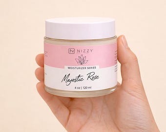 Hydrating Rose Face Cream with Hyaluronic Acid - Rosehip Ceramides Moisturizer, Natural Lightweight Daily Cream for Glowing Skin