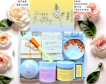 Birth Flower Birthday Gift Box, Spa Gift Box, Gift for Best Friend, Self Care Gift Box, Personalized Birthday Ideas, Birthday Ideas