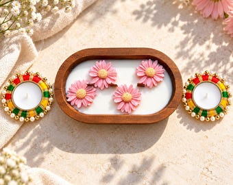Diwali Gifts, Hamper for Friends, Family, Festive Client Presents, Wooden Bowl Candle, Festive Tealights